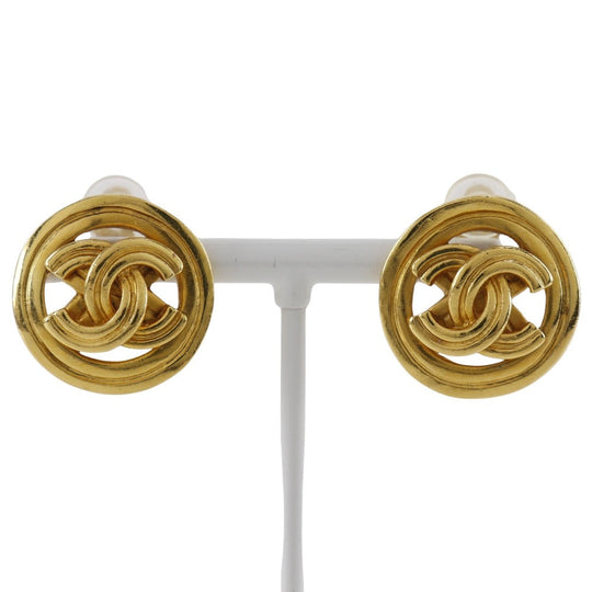 CHANEL Earring Plated Gold gold vintage COCO Mark Women Used Authentic