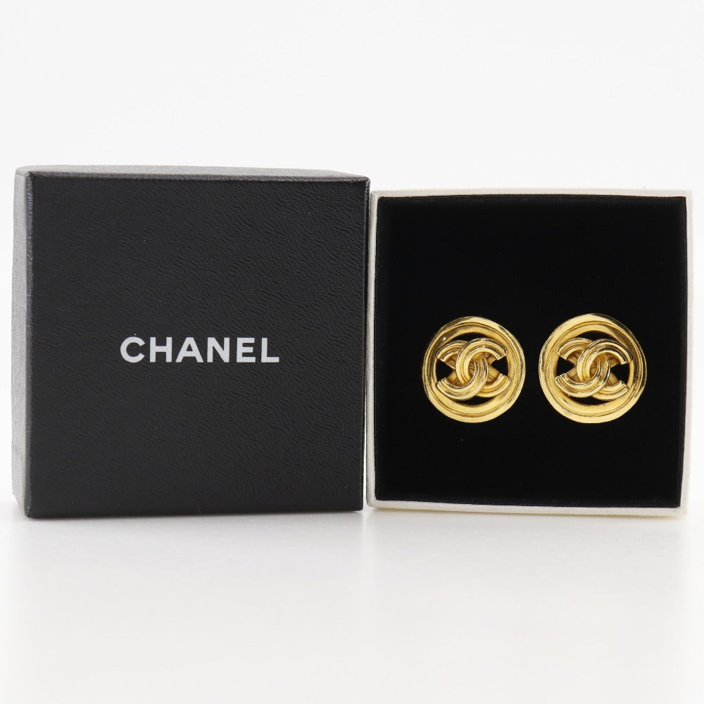 CHANEL Earring Plated Gold gold vintage COCO Mark Women Used Authentic