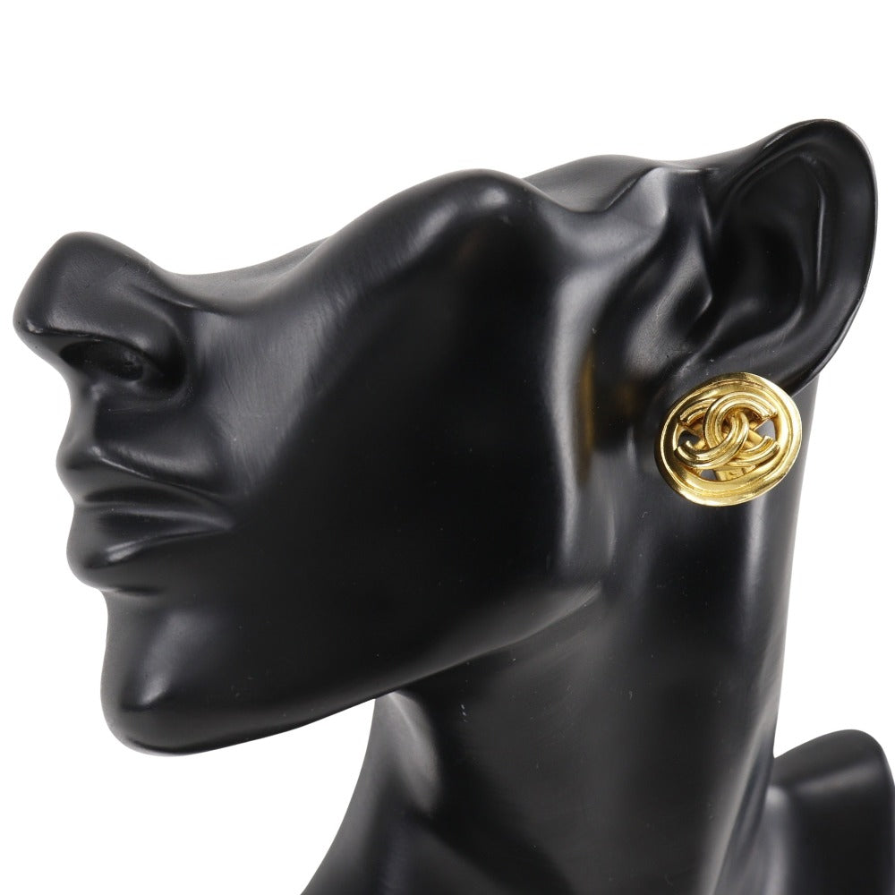 CHANEL Earring Plated Gold gold vintage COCO Mark Women Used Authentic