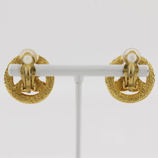 CHANEL Earring Plated Gold gold vintage COCO Mark Women Used Authentic