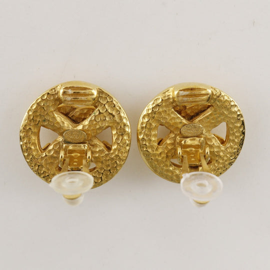 CHANEL Earring Plated Gold gold vintage COCO Mark Women Used Authentic