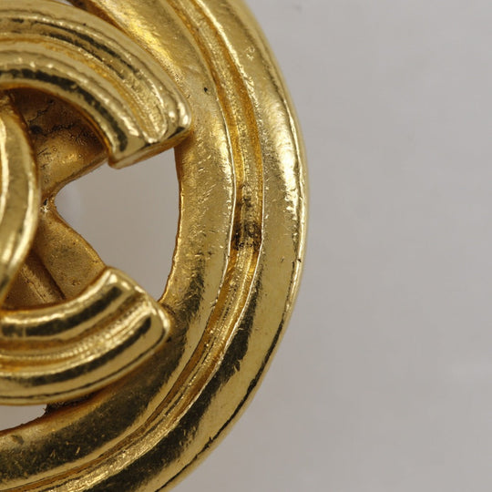 CHANEL Earring Plated Gold gold vintage COCO Mark Women Used Authentic