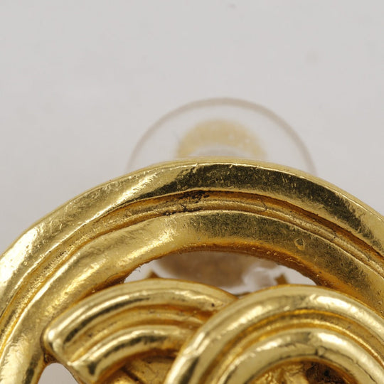 CHANEL Earring Plated Gold gold vintage COCO Mark Women Used Authentic