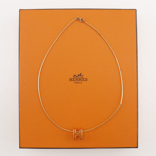 HERMES Necklace Silver925 Gold / orange wire Pop H Women Used Authentic