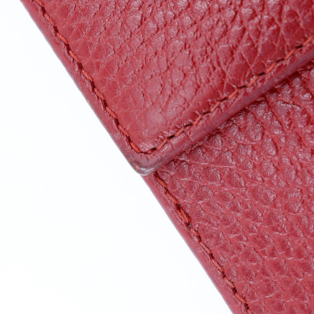 GUCCI Bifold Wallet 456122 leather Red GG Marmont Women Used Authentic