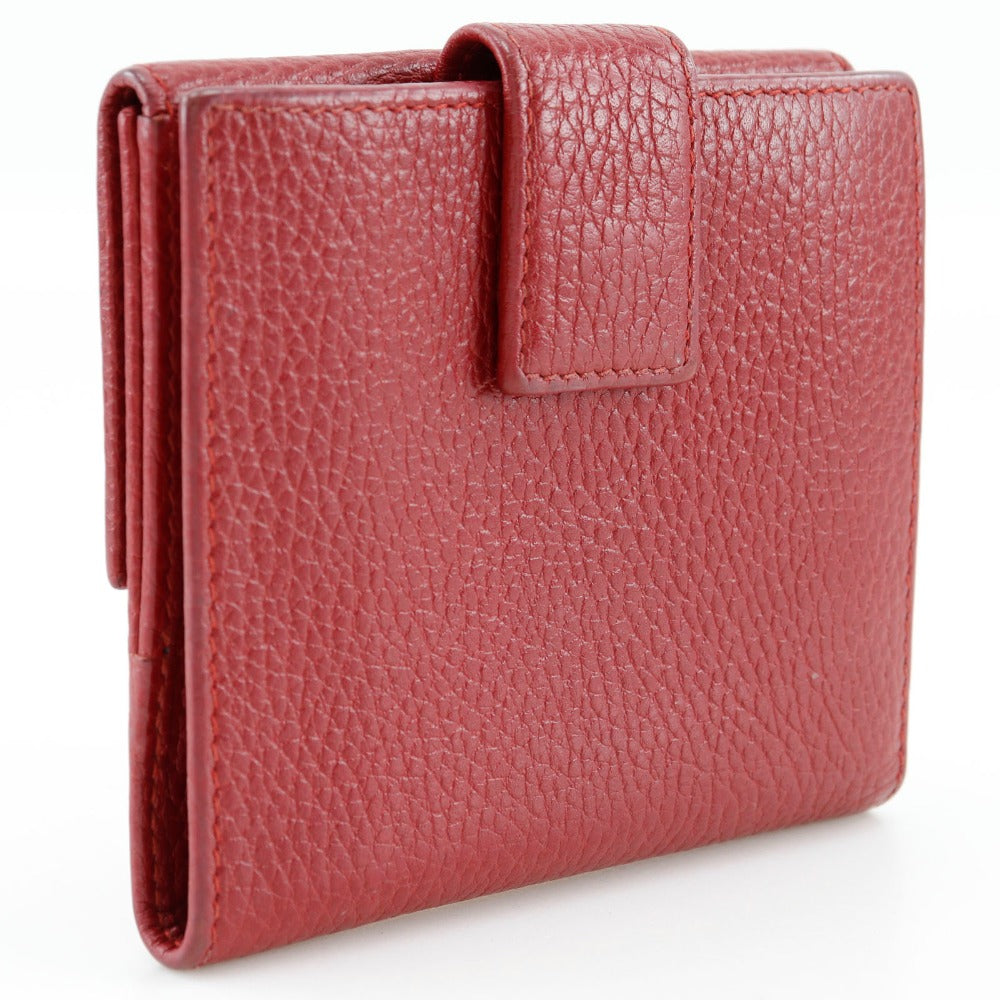 GUCCI Bifold Wallet 456122 leather Red GG Marmont Women Used Authentic