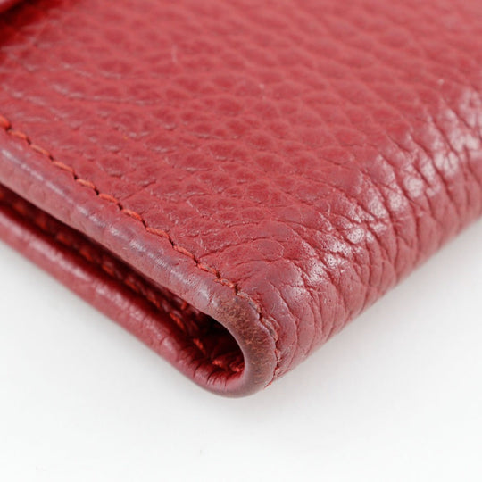 GUCCI Bifold Wallet 456122 leather Red GG Marmont Women Used Authentic