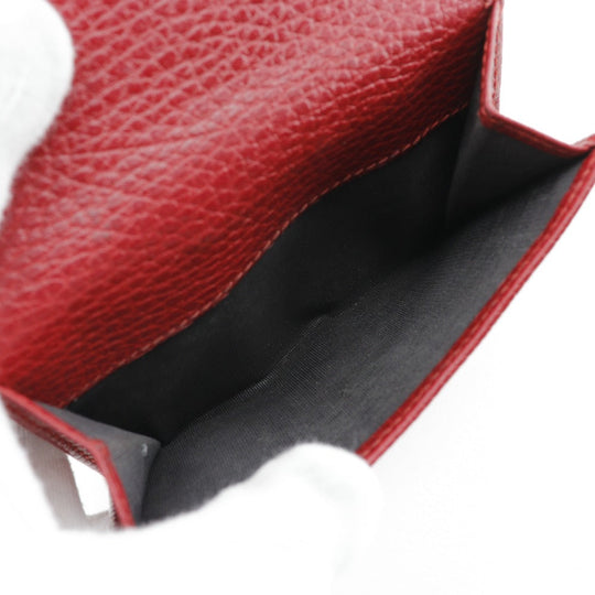 GUCCI Bifold Wallet 456122 leather Red GG Marmont Women Used Authentic