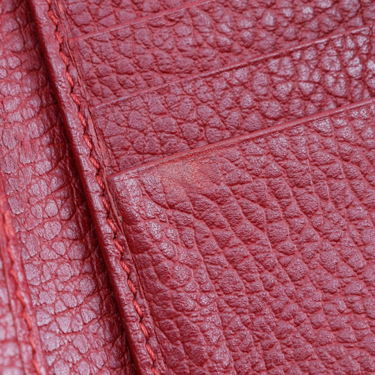 GUCCI Bifold Wallet 456122 leather Red GG Marmont Women Used Authentic