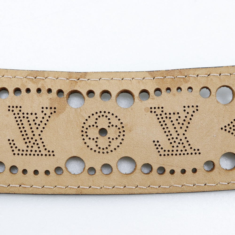 LOUIS VUITTON belt M9679 leather black Nomad Monogram Santur Phoenix mens 90 Used Authentic