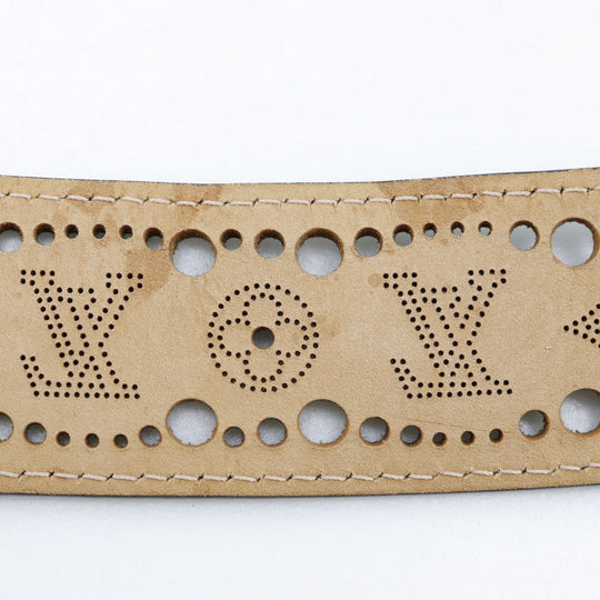 LOUIS VUITTON belt M9679 leather black Nomad Monogram Santur Phoenix mens 90 Used Authentic