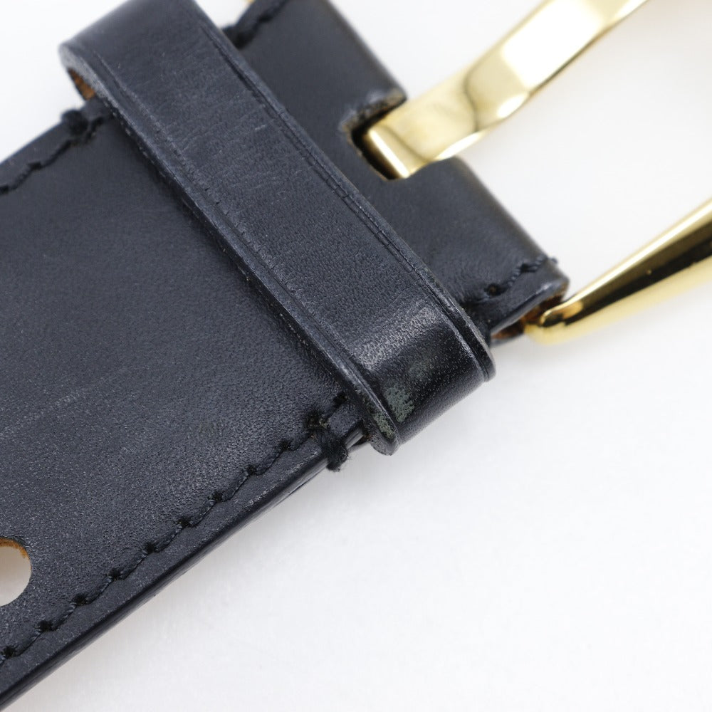 LOUIS VUITTON belt M9679 leather black Nomad Monogram Santur Phoenix mens 90 Used Authentic