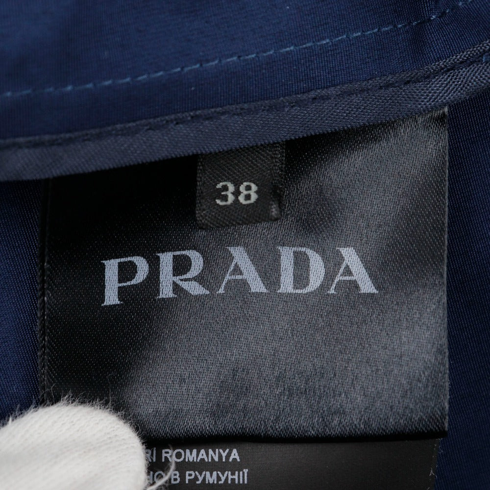 PRADA trench coat 29Y278 Cotton, Polyester Navy blue Women 38 Used Authentic
