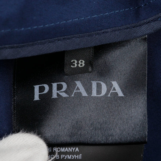 PRADA trench coat 29Y278 Cotton, Polyester Navy blue Women 38 Used Authentic
