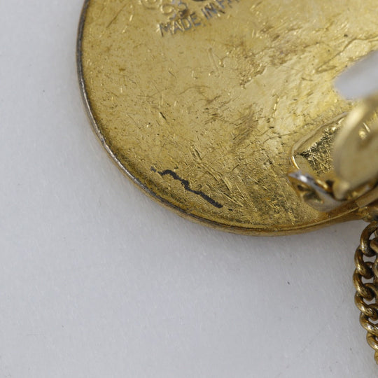 CHANEL Earring Plated Gold gold vintage COCO Mark Matelasse bag motif Women Used Authentic