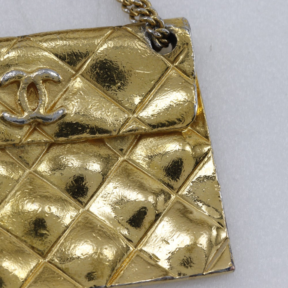 CHANEL Earring Plated Gold gold vintage COCO Mark Matelasse bag motif Women Used Authentic
