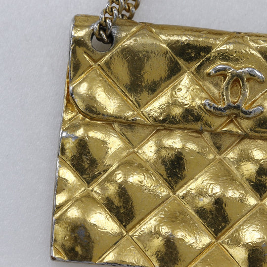 CHANEL Earring Plated Gold gold vintage COCO Mark Matelasse bag motif Women Used Authentic