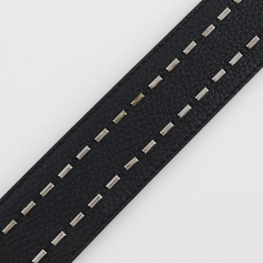 FENDI Shoulder strap leather Black / red Studs Celeria mens(Unisex) Used Authentic