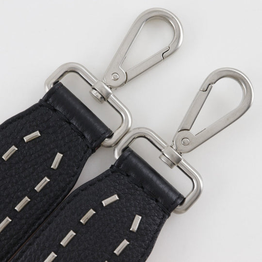 FENDI Shoulder strap leather Black / red Studs Celeria mens(Unisex) Used Authentic