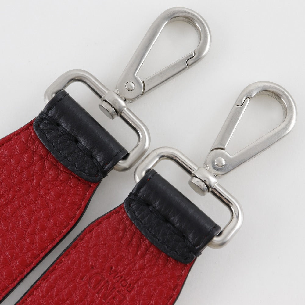 FENDI Shoulder strap leather Black / red Studs Celeria mens(Unisex) Used Authentic