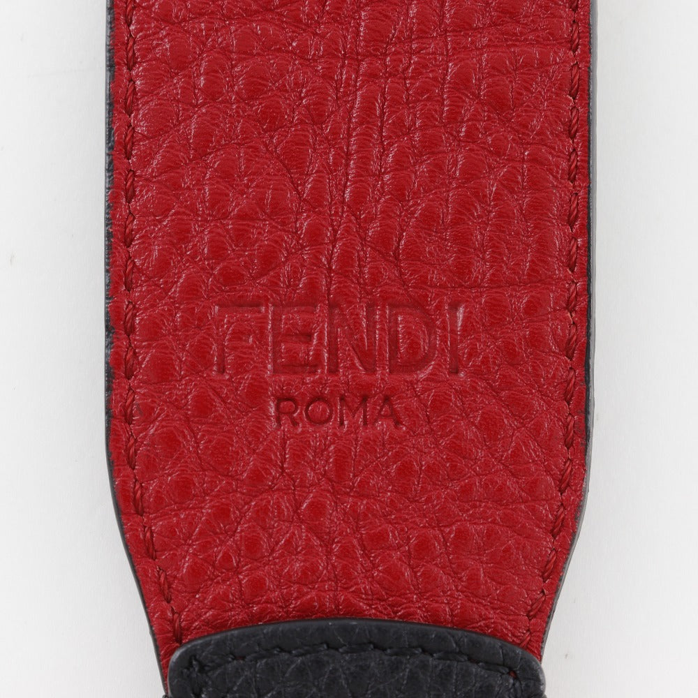 FENDI Shoulder strap leather Black / red Studs Celeria mens(Unisex) Used Authentic