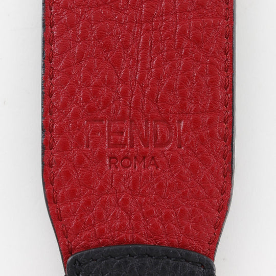 FENDI Shoulder strap leather Black / red Studs Celeria mens(Unisex) Used Authentic