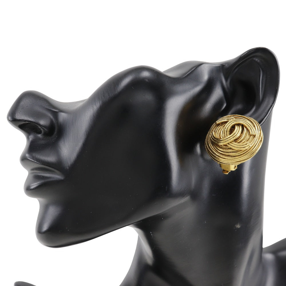 CHANEL Earring Plated Gold gold vintage COCO Mark Women Used Authentic