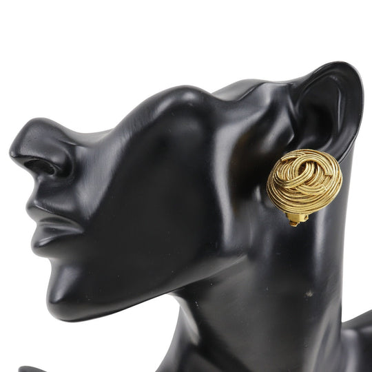 CHANEL Earring Plated Gold gold vintage COCO Mark Women Used Authentic