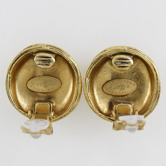 CHANEL Earring Plated Gold gold vintage COCO Mark Women Used Authentic