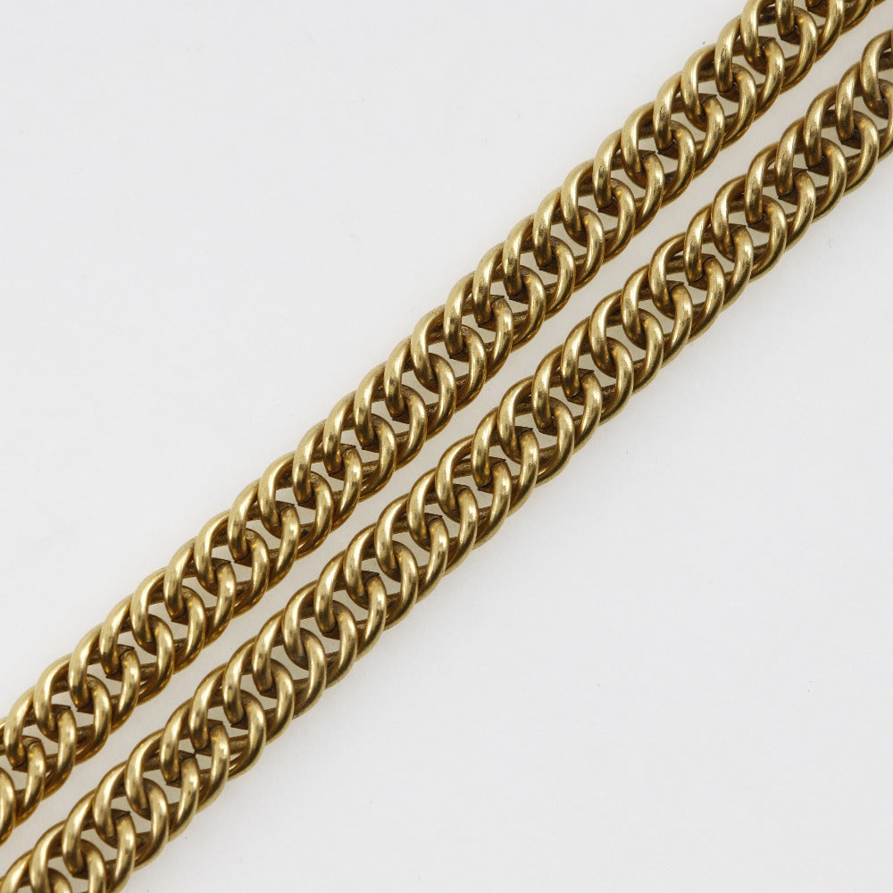 CHANEL Necklace Plated Gold gold long Chain Women Used Authentic