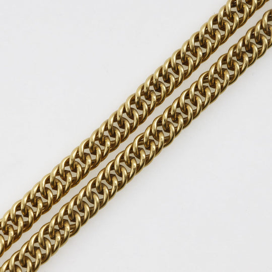 CHANEL Necklace Plated Gold gold long Chain Women Used Authentic