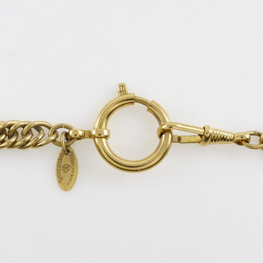 CHANEL Necklace Plated Gold gold long Chain Women Used Authentic