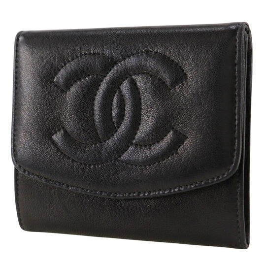 CHANEL Coin case lambskin black vintage COCO Mark Women Used Authentic