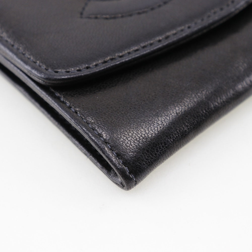 CHANEL Coin case lambskin black vintage COCO Mark Women Used Authentic