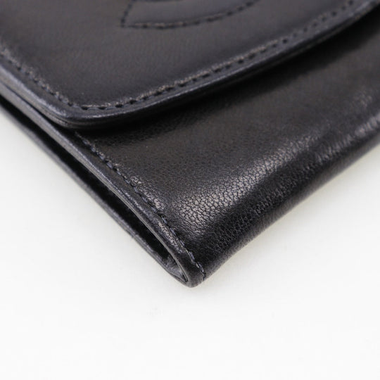 CHANEL Coin case lambskin black vintage COCO Mark Women Used Authentic