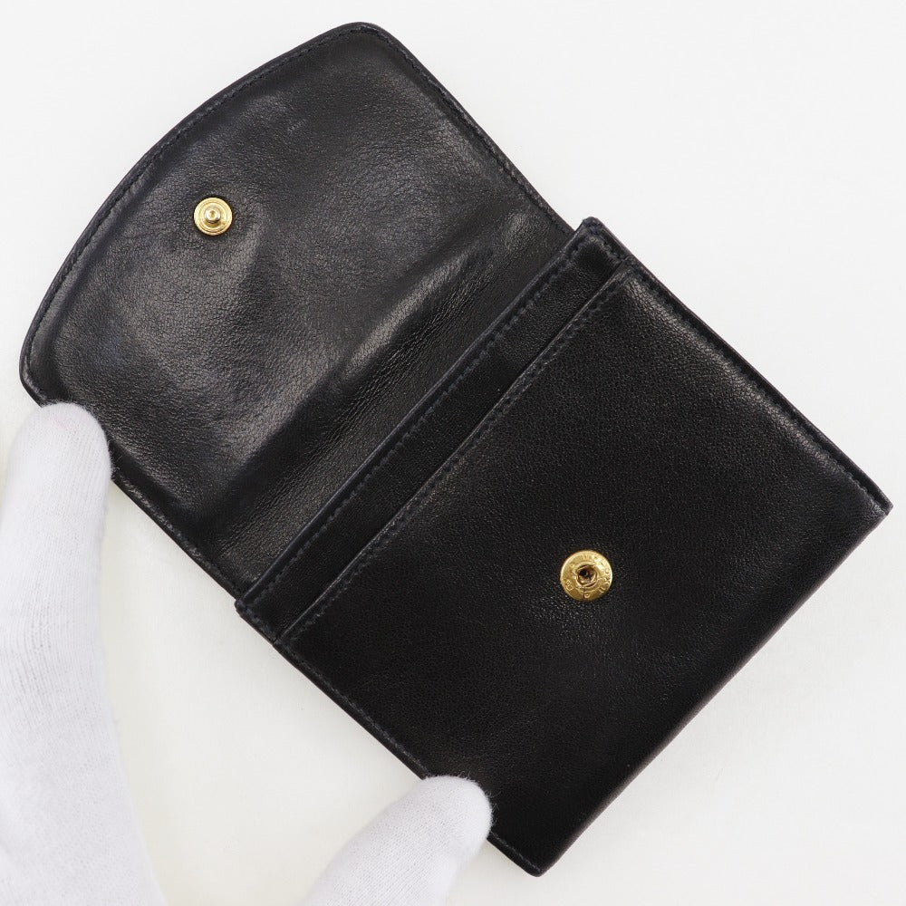 CHANEL Coin case lambskin black vintage COCO Mark Women Used Authentic