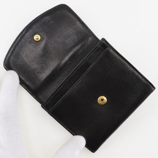 CHANEL Coin case lambskin black vintage COCO Mark Women Used Authentic
