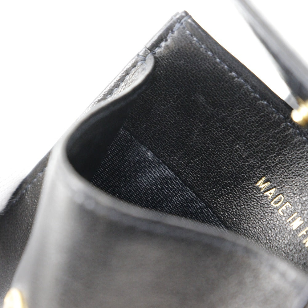 CHANEL Coin case lambskin black vintage COCO Mark Women Used Authentic