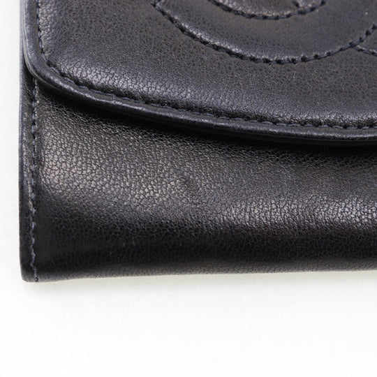 CHANEL Coin case lambskin black vintage COCO Mark Women Used Authentic
