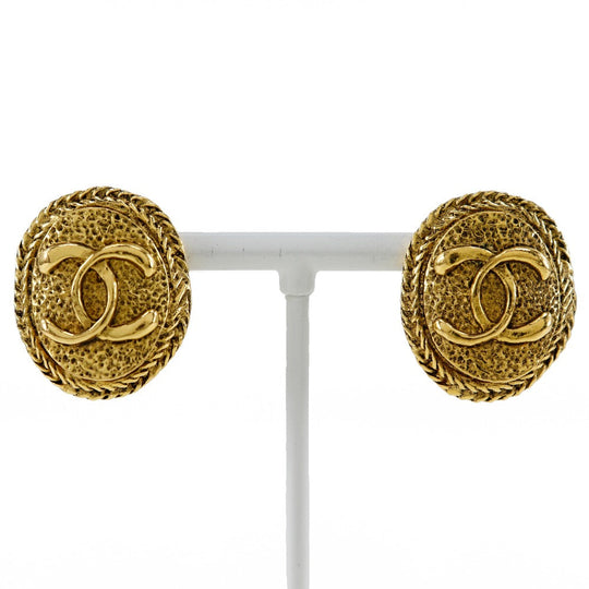 CHANEL Earring Plated Gold gold vintage COCO Mark Women Used Authentic