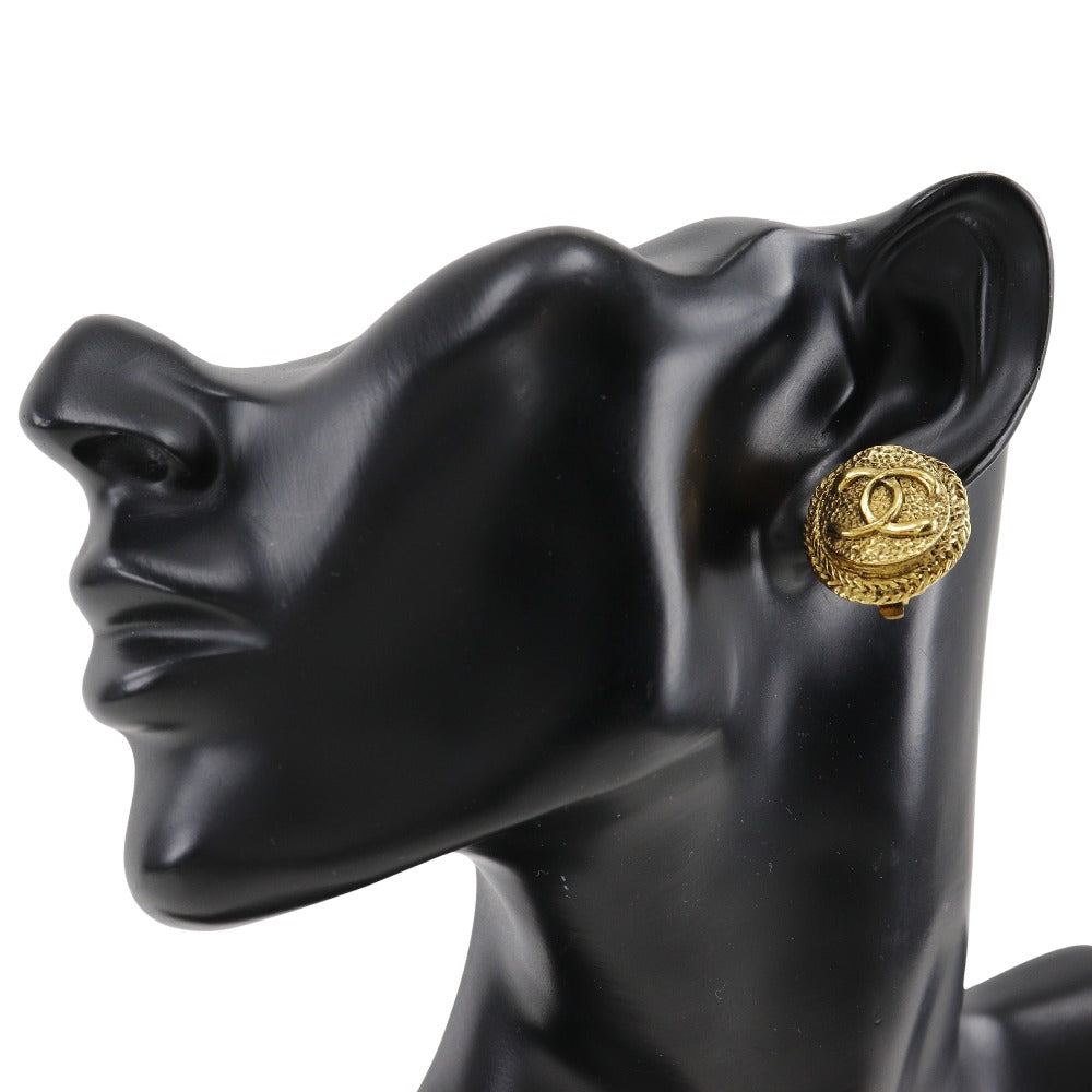 CHANEL Earring Plated Gold gold vintage COCO Mark Women Used Authentic