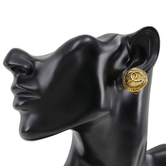 CHANEL Earring Plated Gold gold vintage COCO Mark Women Used Authentic