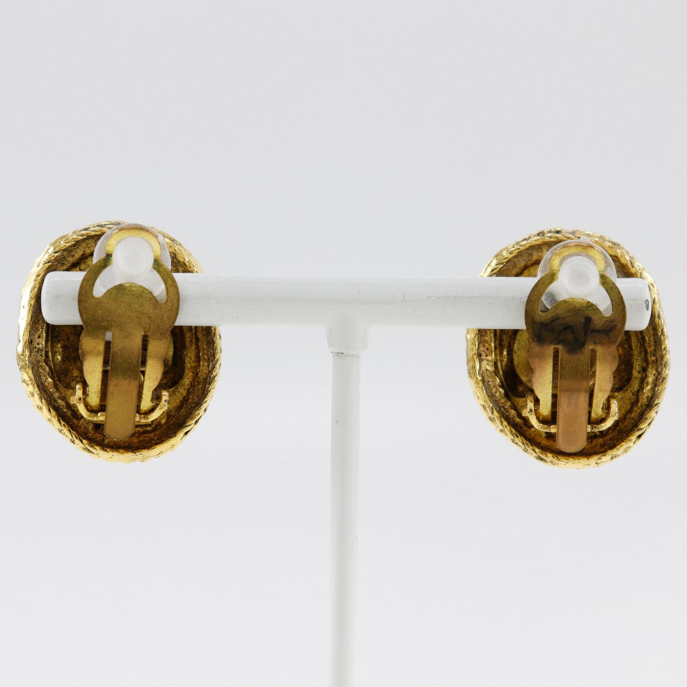 CHANEL Earring Plated Gold gold vintage COCO Mark Women Used Authentic