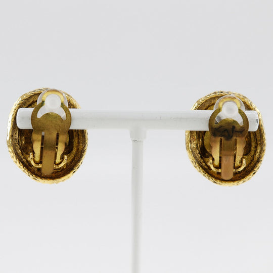 CHANEL Earring Plated Gold gold vintage COCO Mark Women Used Authentic