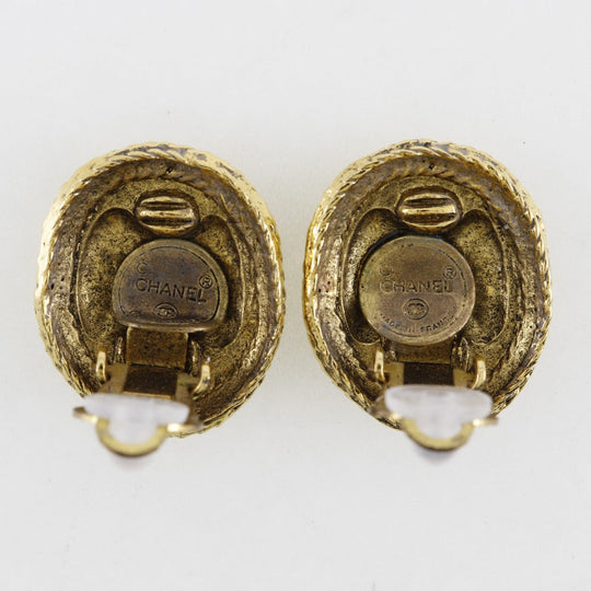 CHANEL Earring Plated Gold gold vintage COCO Mark Women Used Authentic