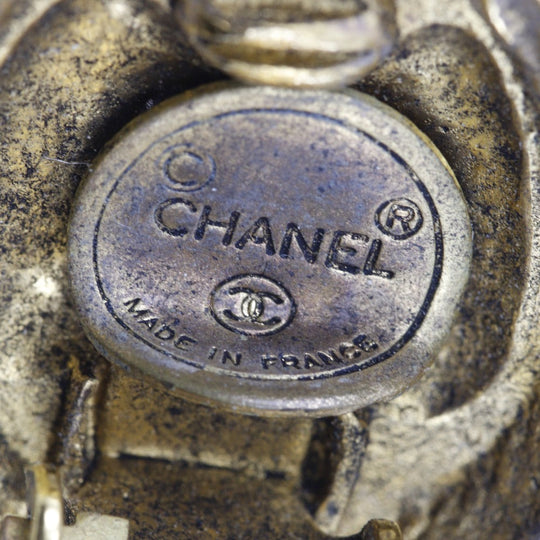 CHANEL Earring Plated Gold gold vintage COCO Mark Women Used Authentic