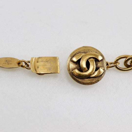 CHANEL Necklace Plated Gold gold vintage Long chain Women Used Authentic