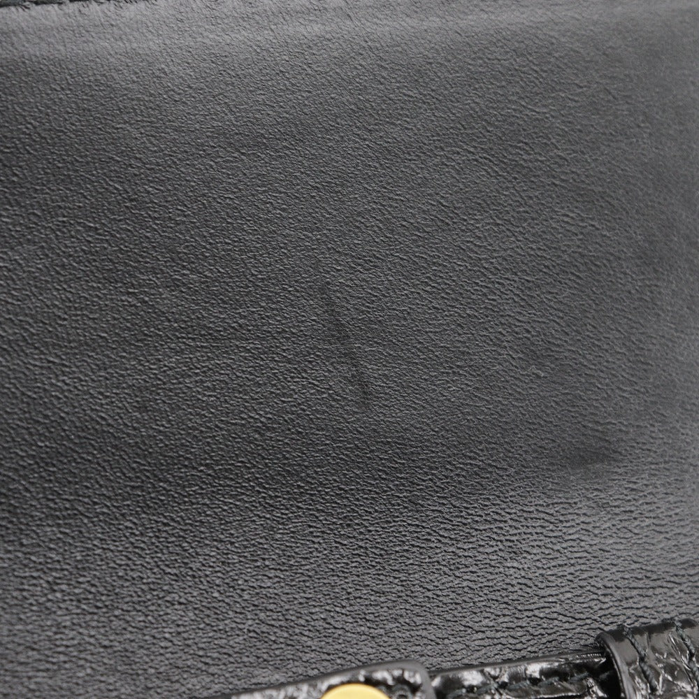 BALENCIAGA Shoulder Bag Embossed leather black 2-way clutch Mini Shoulder Women Used Authentic