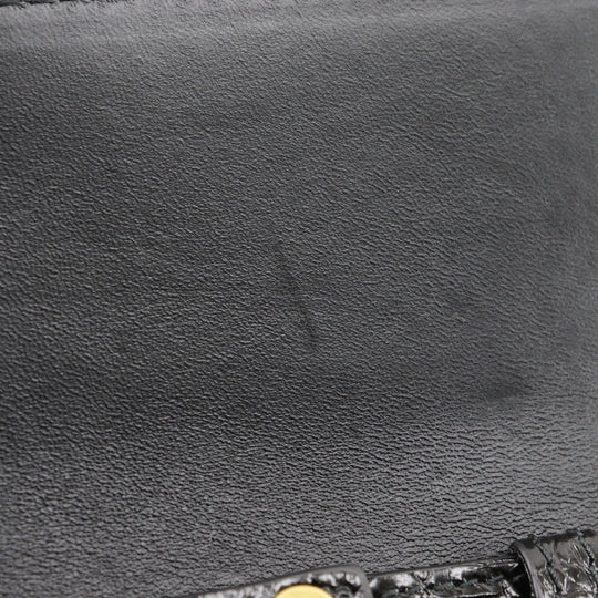 BALENCIAGA Shoulder Bag Embossed leather black 2-way clutch Mini Shoulder Women Used Authentic