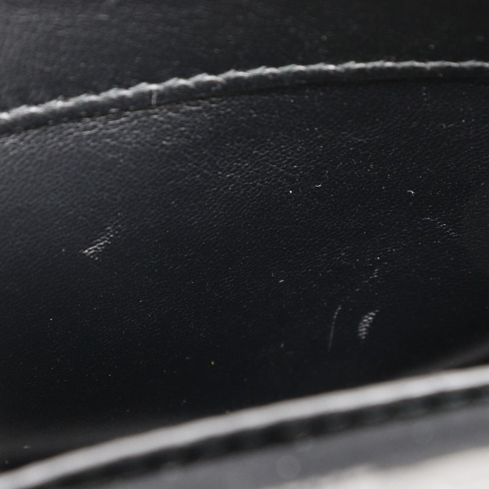 BALENCIAGA Shoulder Bag Embossed leather black 2-way clutch Mini Shoulder Women Used Authentic
